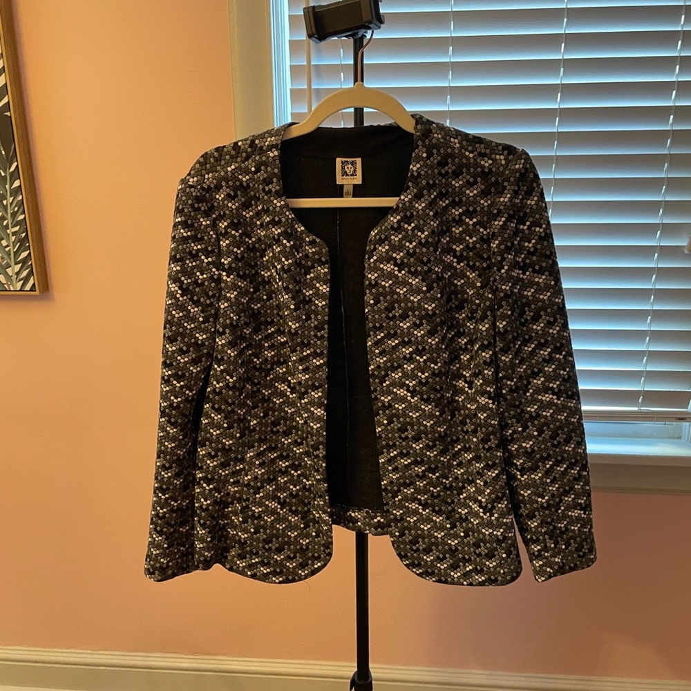 Anne Klein Black and White Blazer Professional Suit Jacket